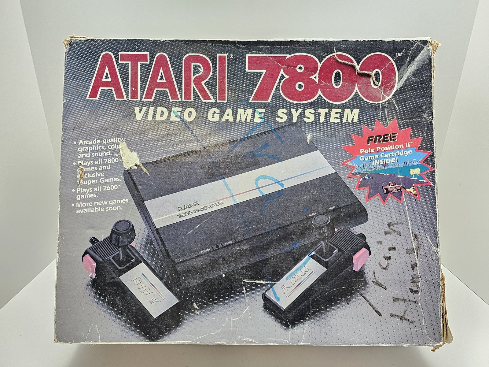 Atari 7800 Video Game Console w/ 2 Controllers And 5 Games *Read Description*