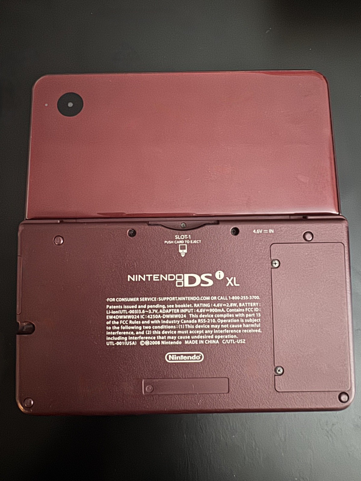 Nintendo DSI XL Burgundy with Charger, Stylus Pen, Pouch, and 7 Games Included!
