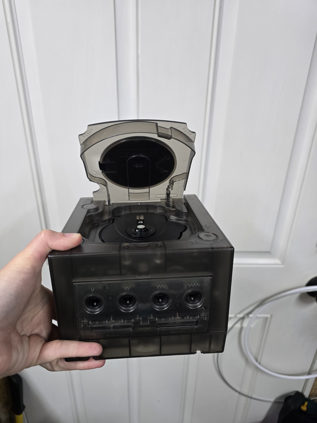 Nintendo GameCube Clear Black Reshell With Black Controller And 2 Games