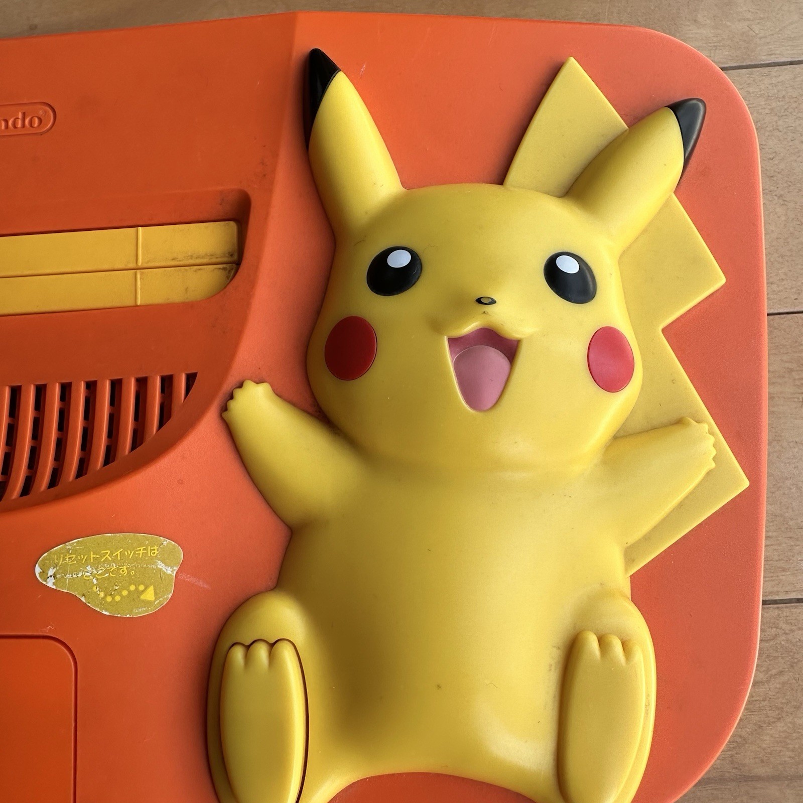 Nintendo 64 N64 Pokemon Pikachu Console Orange two Controllers Used NTSC-J