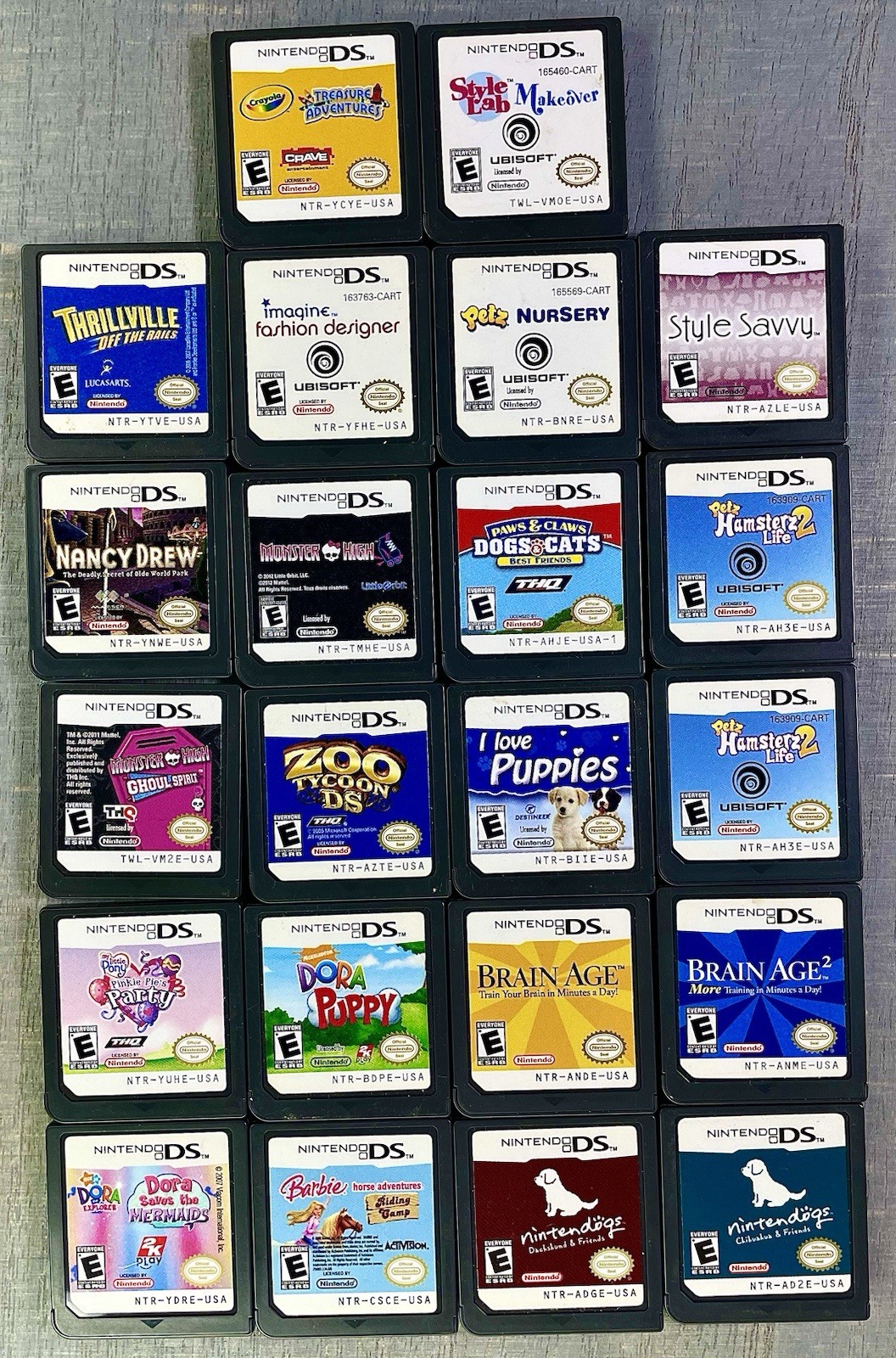 Nintendo DSi w/ Stylus White Tested Good /Blue DSlite For Parts – 34 Games Total