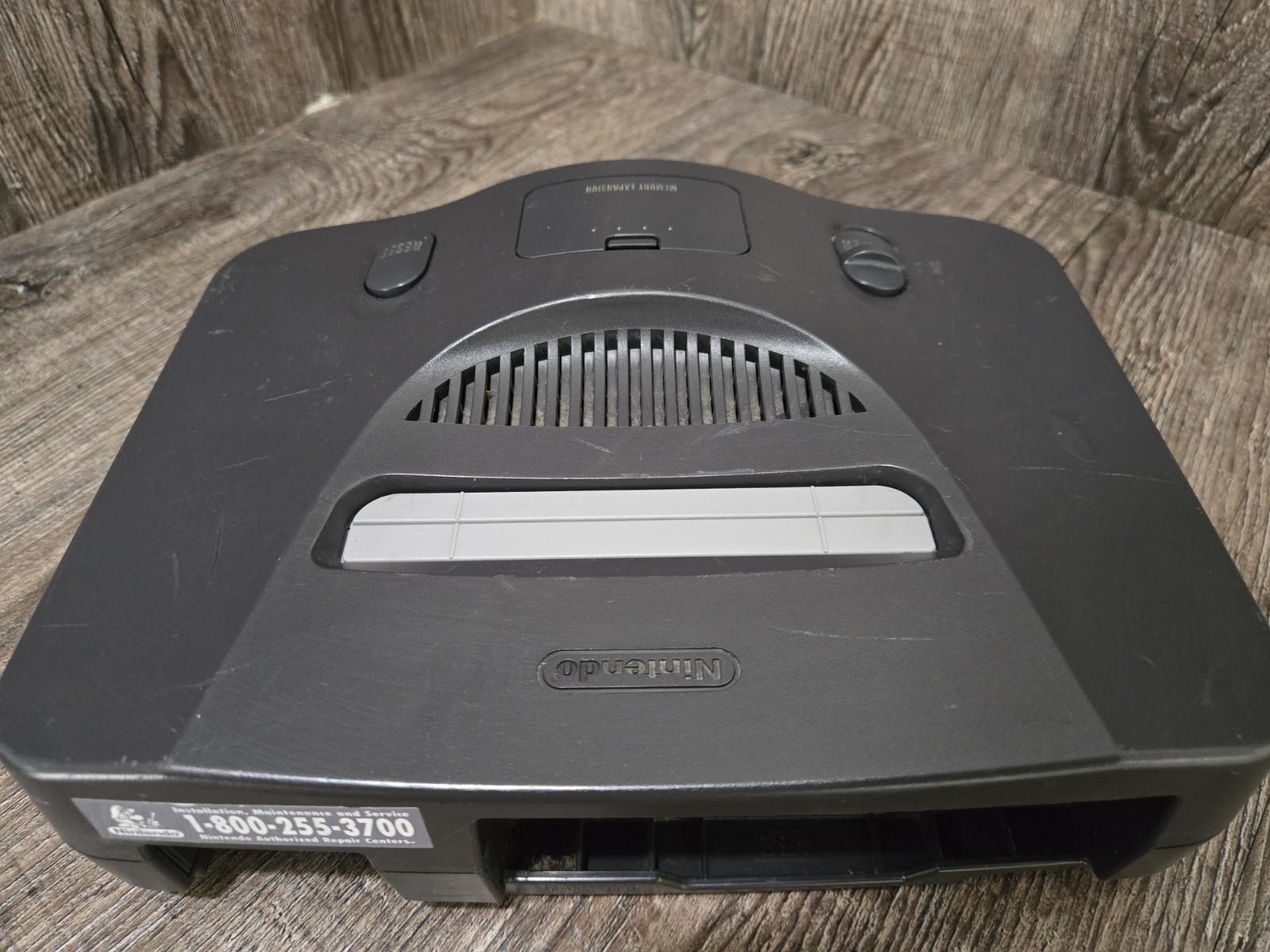 Nintendo 64 Console ONLY – NUS-001 (USA) – Charcoal + Jumper Pak