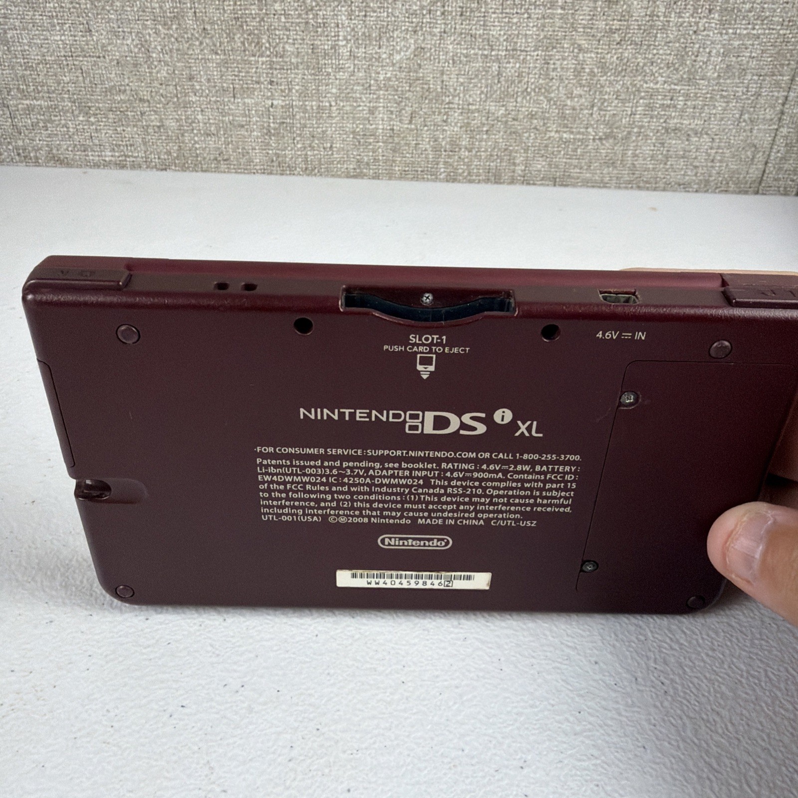 Broken Nintendo DSi XL Dark Red Burgundy Console UTL-001 PARTS ONLY NO POWER