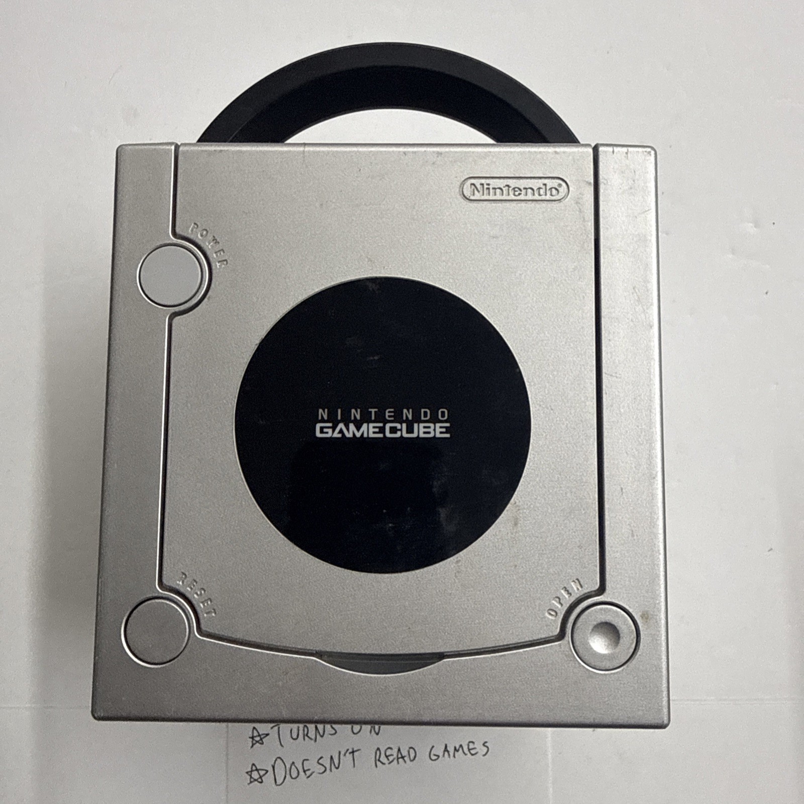Defective – Nintendo GameCube Platinum Console – Silver Doesn’t Read Disc #7