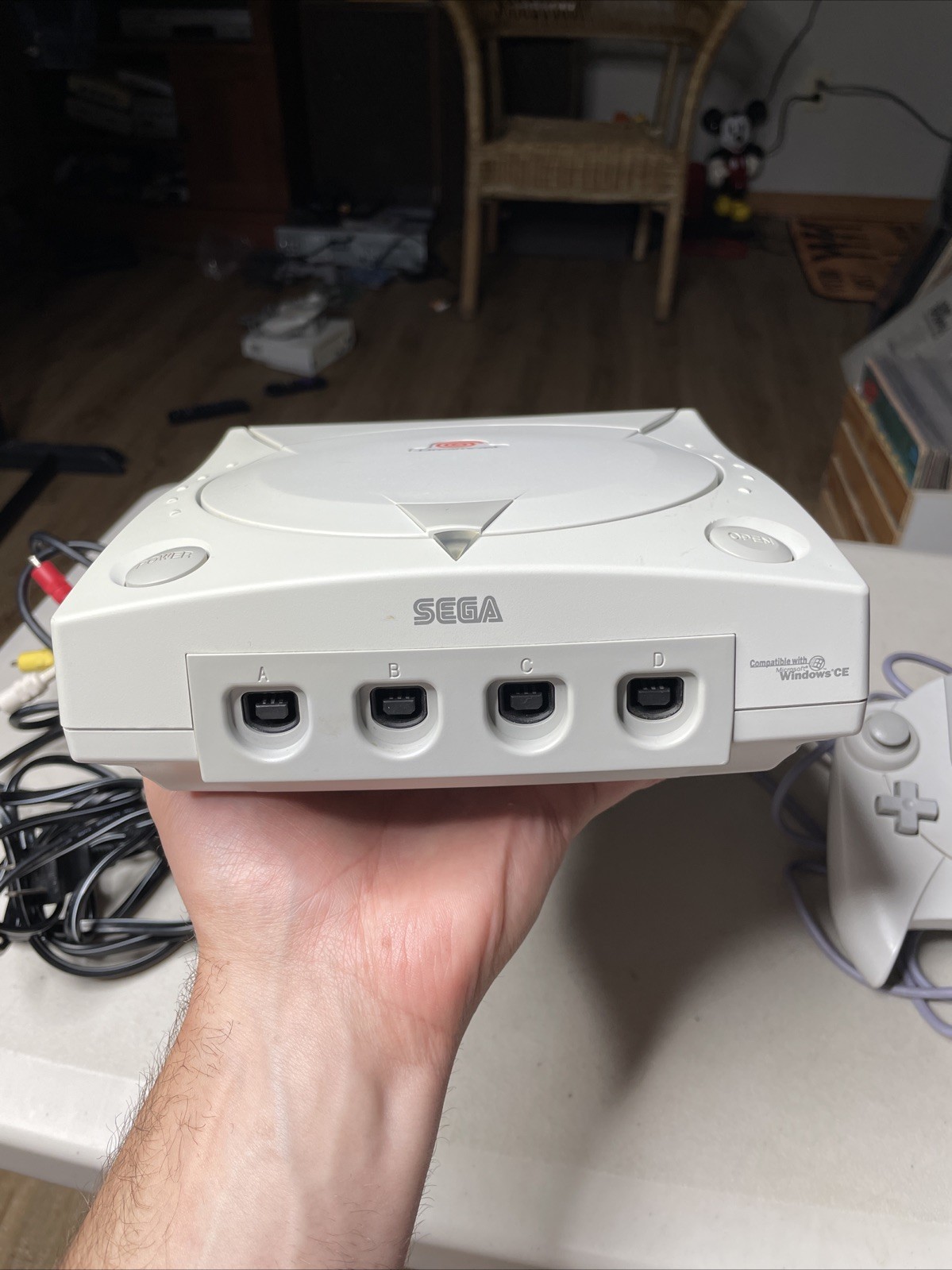 SEGA Dreamcast Console White Hkt-3020 with Controller, Cables, Tested Works