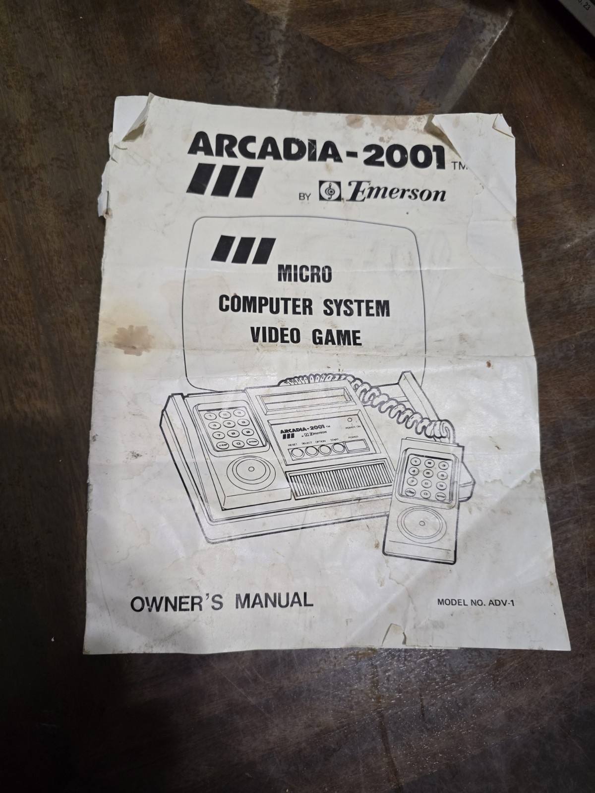 Emerson Arcadia 2001 Video Game Console (1982) Rare with 5 Games plus Manual