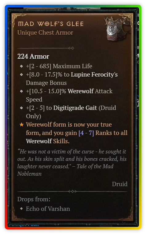 DIABLO 4🔥NEW SEASON🔥‍‍‍‍‍‍‍‍‍‍‍‍‍‍‍🌿Druid Unique Items🌿