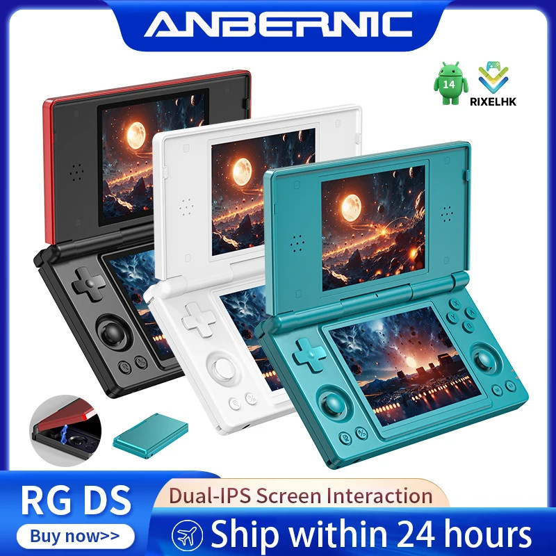 Anbernic RG DS Android Handheld, 4″ IPS Dual Screen, WiFi