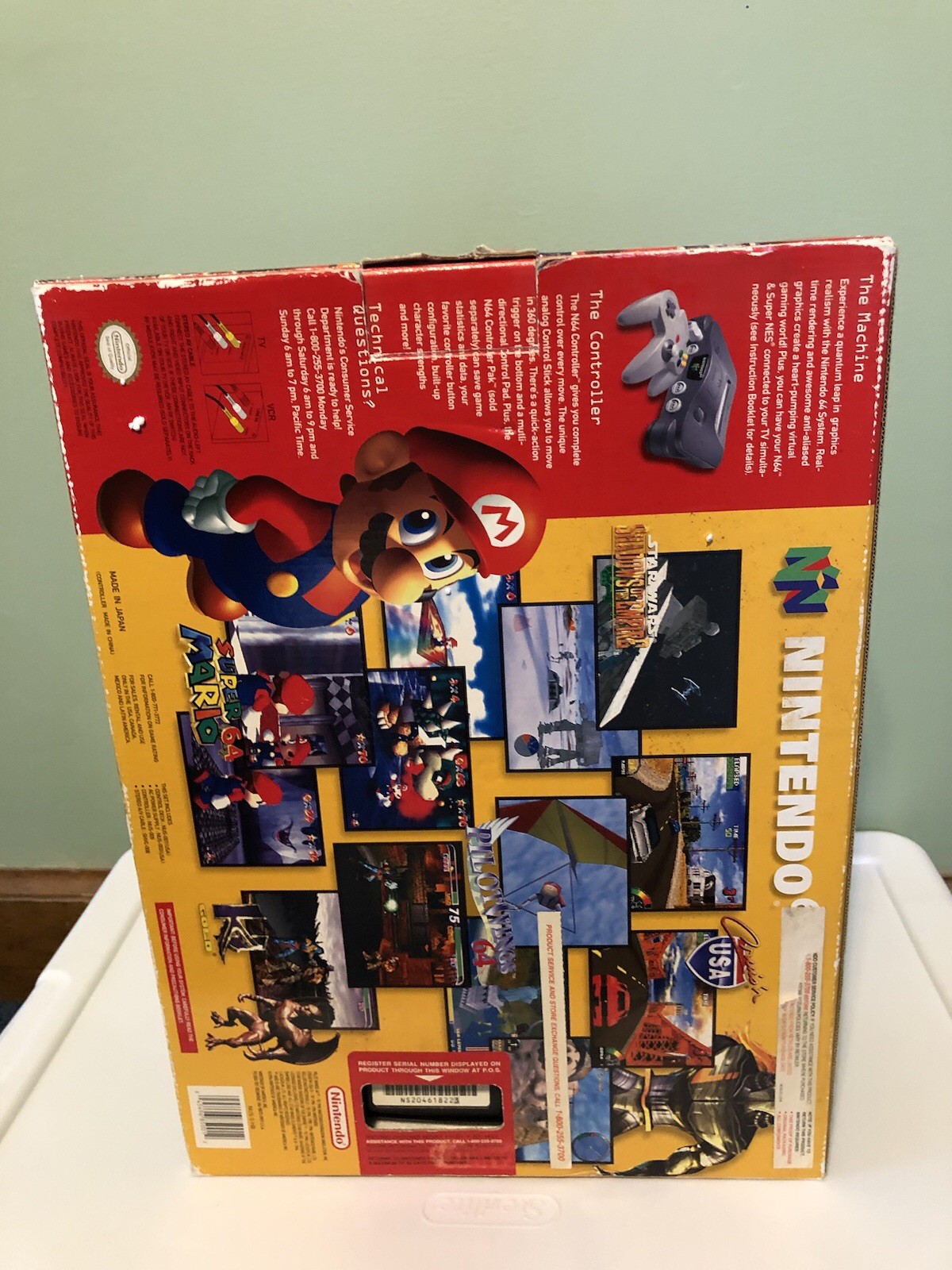 Nintendo 64 Console With Box N64 Controller/Expansion & Rumble Pack/Games