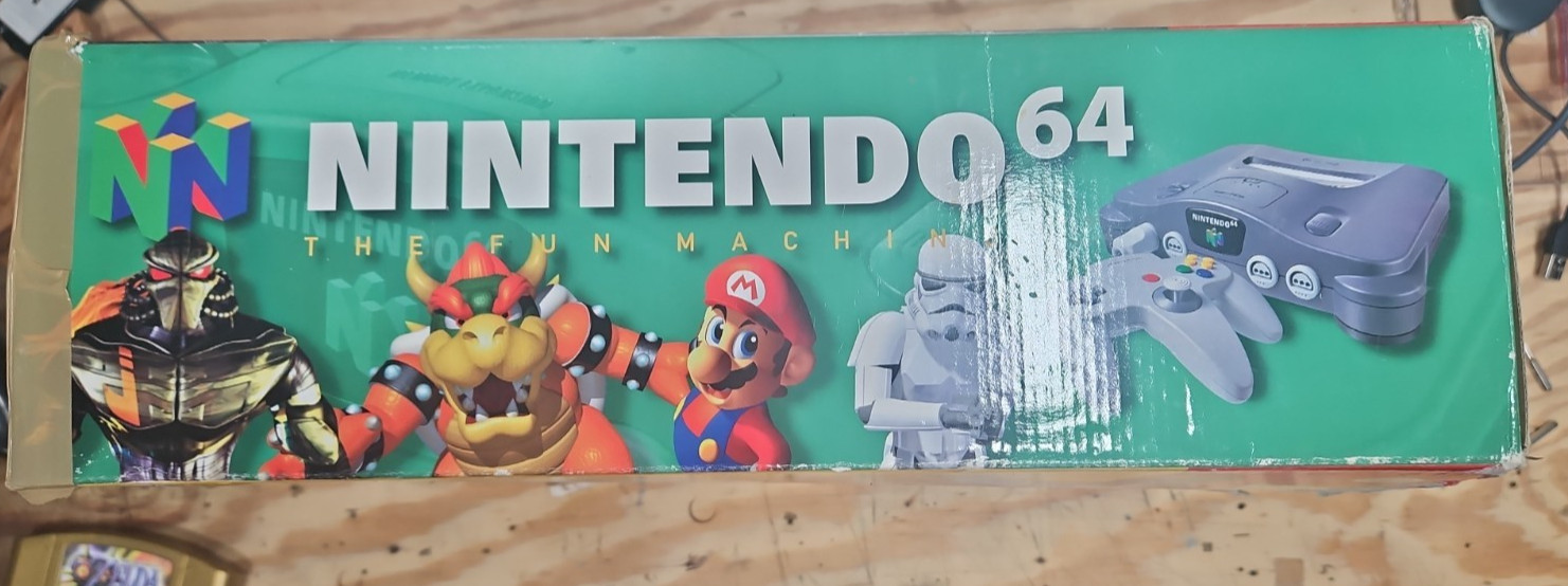 Nintendo 64 Console With Box N64 Controller Styrofoam