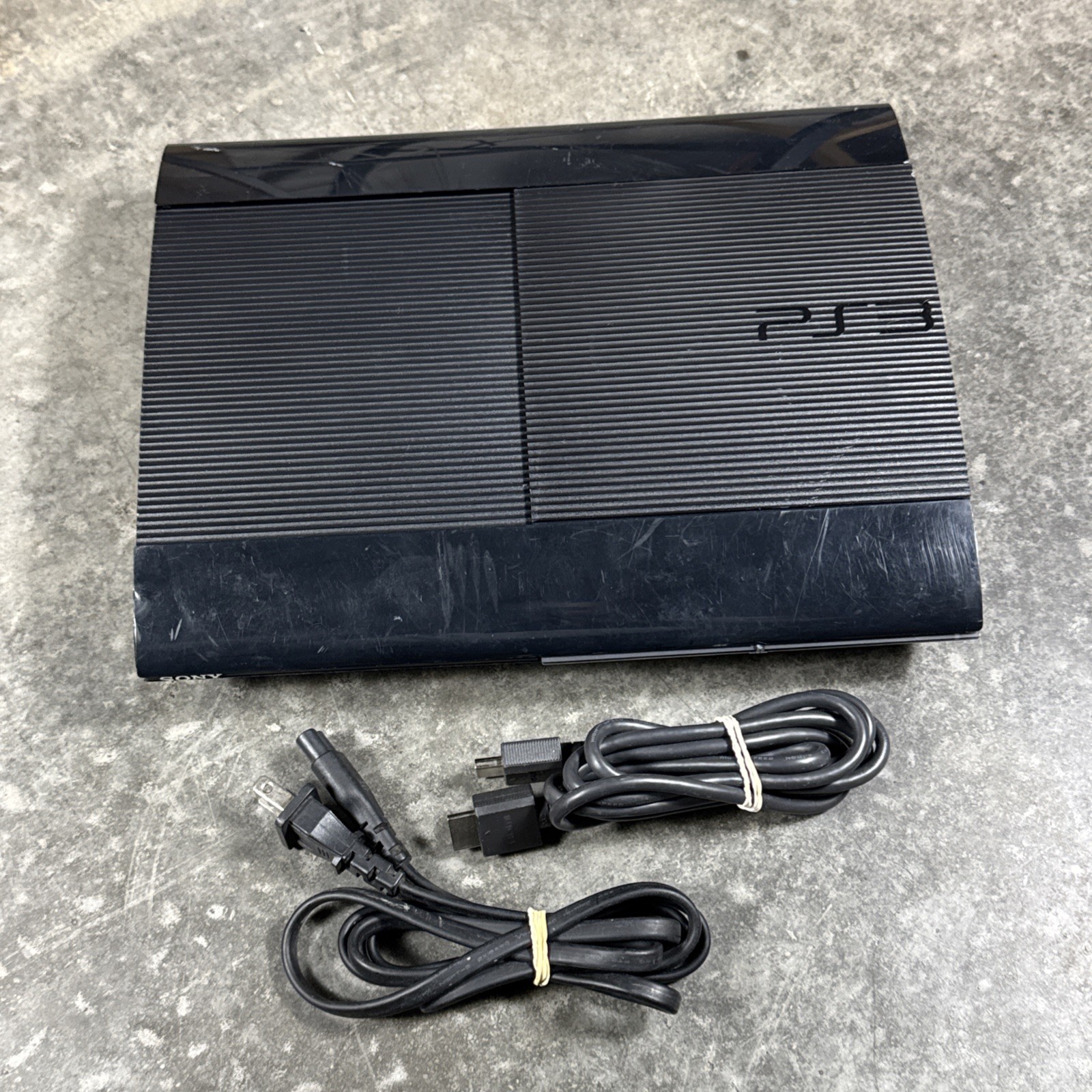 Sony PlayStation 3 PS3 Super Slim 250GB Console (CECH-4001B) w/ Cables Tested