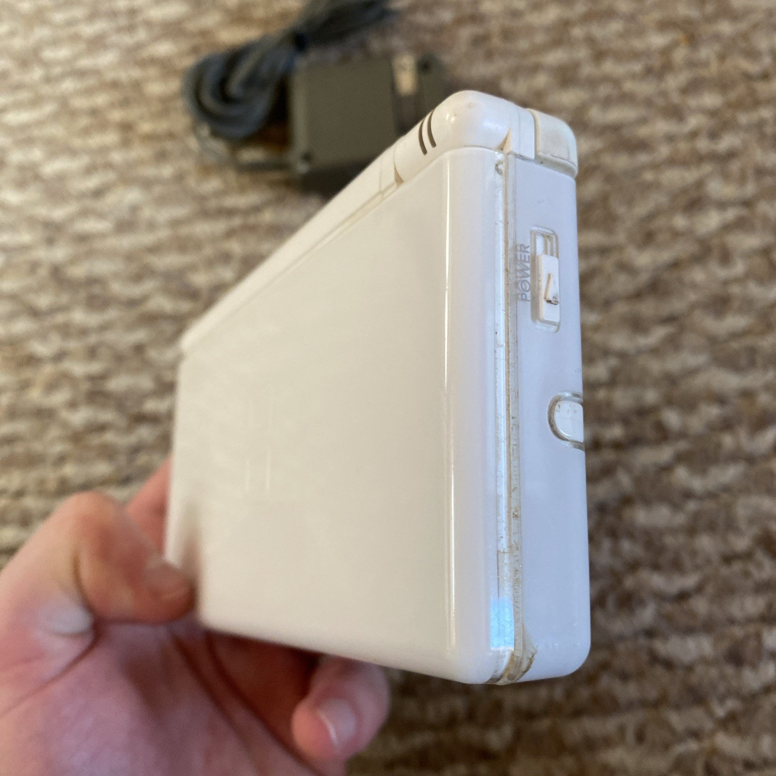 NICE Nintendo DS Lite USG-001 Polar White w/stylus charger gba dust cover OEM