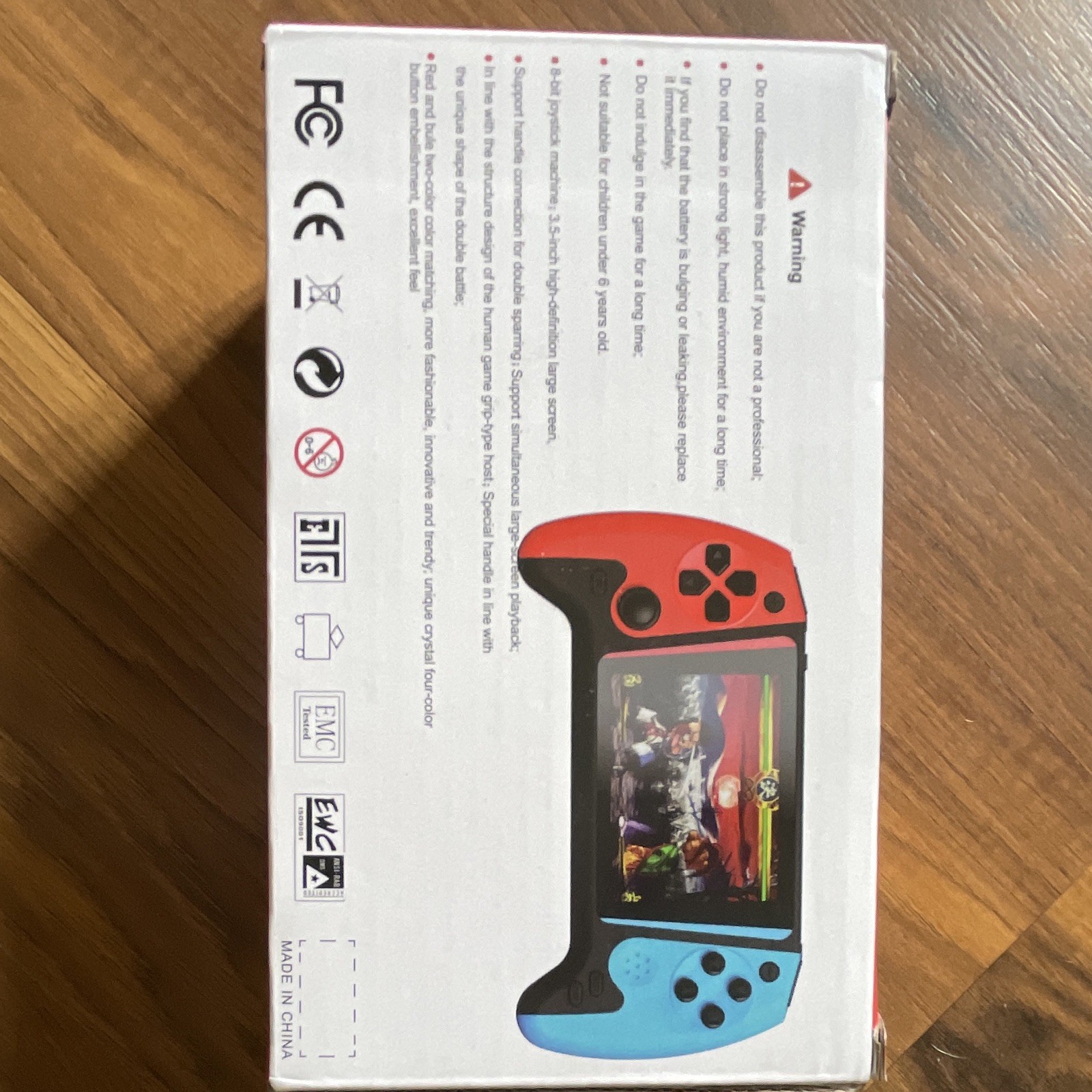 Q21 Handheld Game Console System w/ 3.5″ Screen, Red/Blue/Black