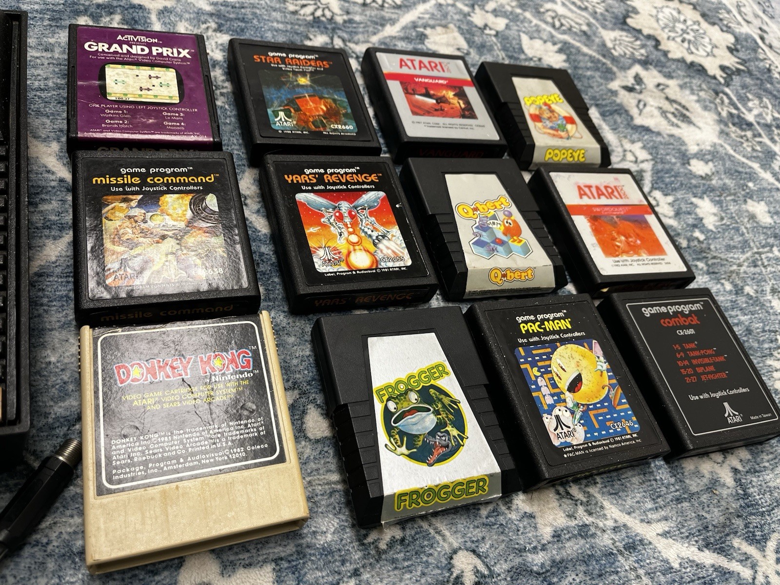 Vintage Atari CX- 2600 Video Game Console Lot With Games 12 games