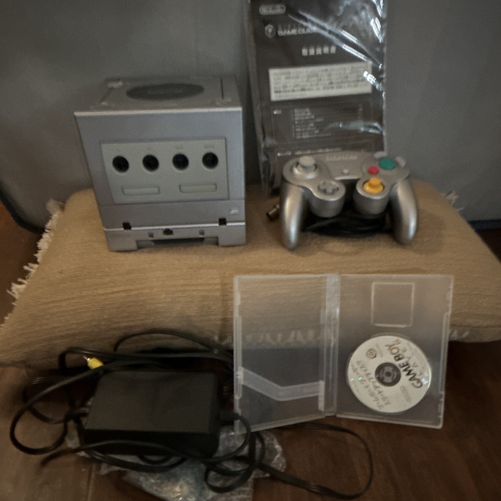 Nintendo GameCube Silver NTSC-J Console Bundle w/ Box & Game Boy Player
