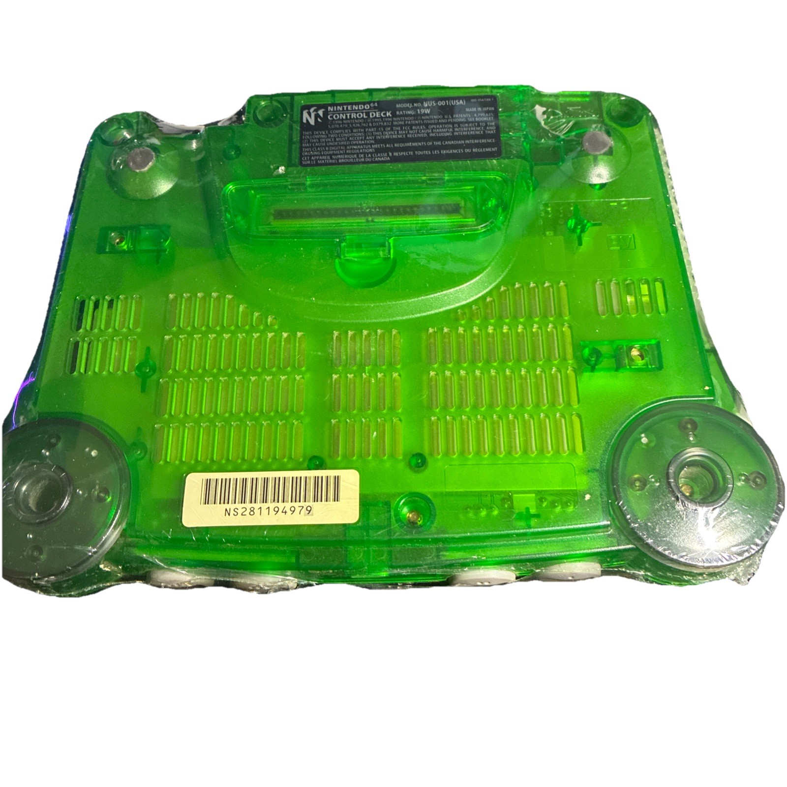 Nintendo N64 Funtastic Jungle Green Console Only OEM US NUS-001 jumper Pak