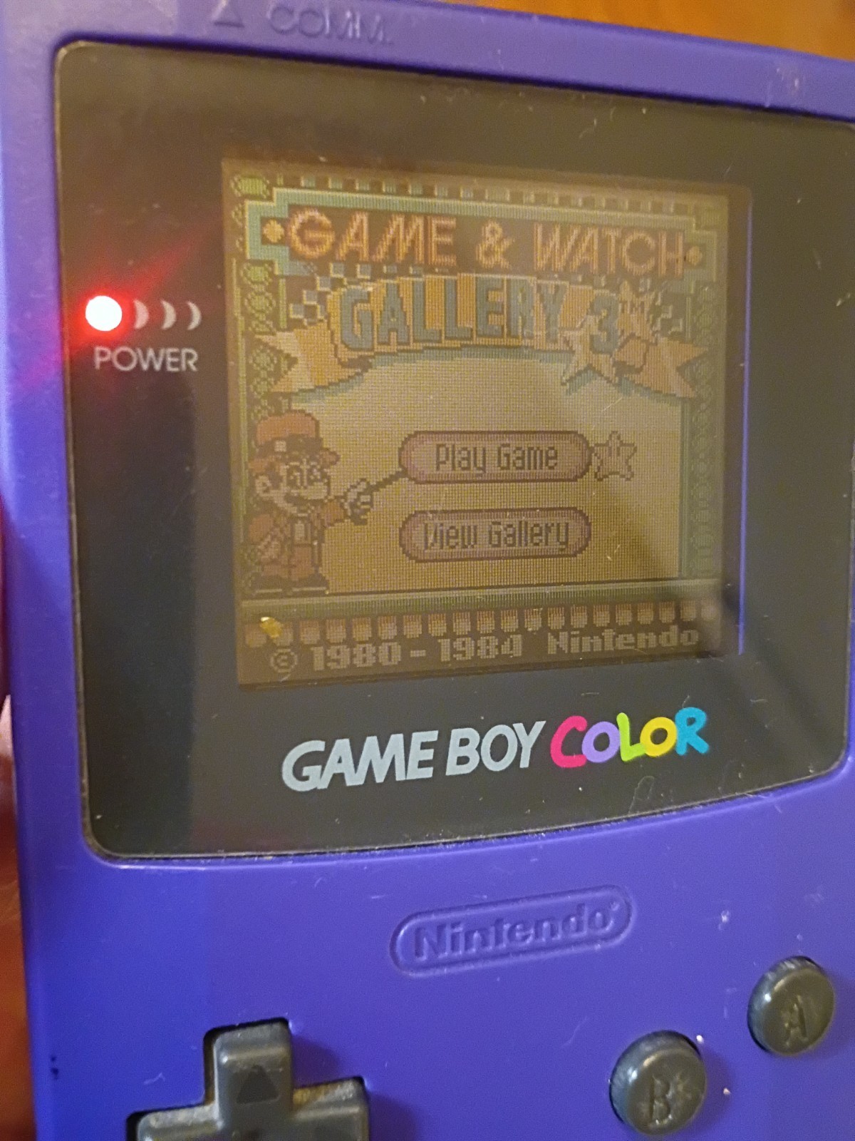 Nintendo Game Boy Color GBC – Grape Purple w/Gallery 3 Game