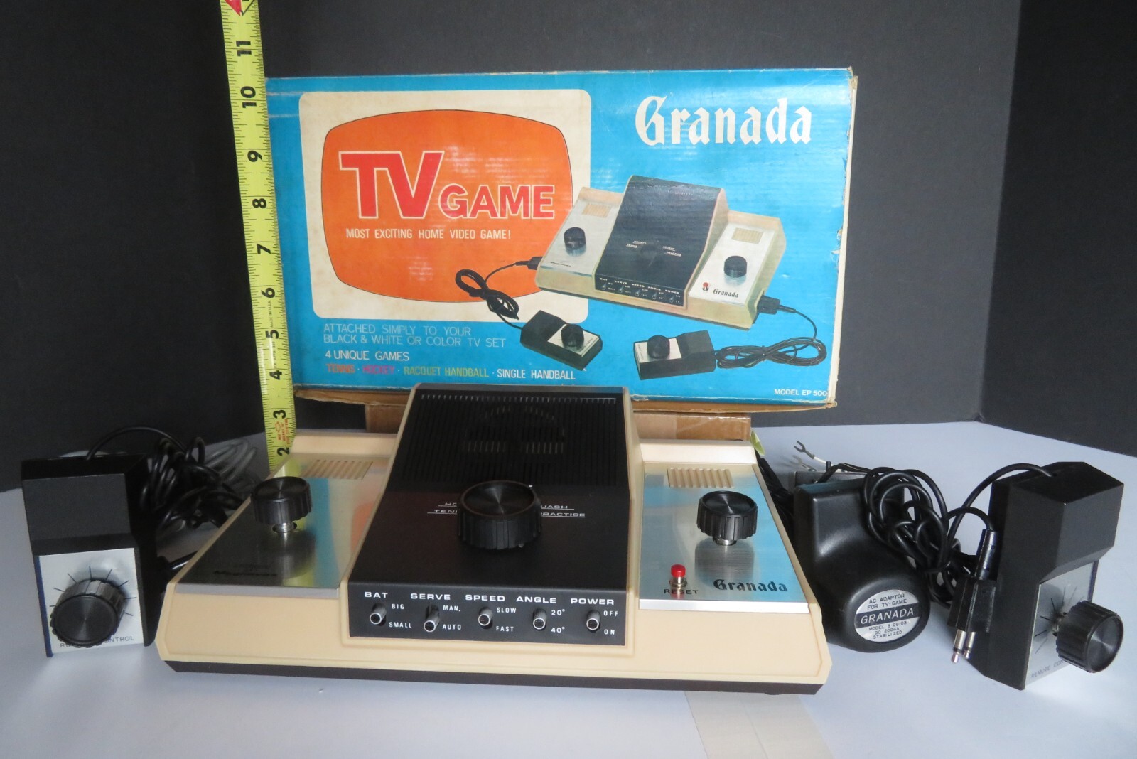 1977 GRANADA® TV GAME Magnavox EP-500 4-in-1 Vid Arcade Game Console TENNIS PONG