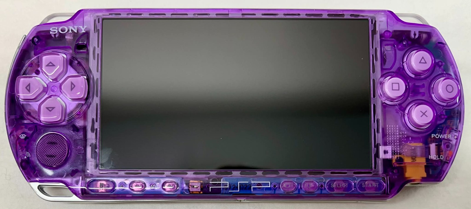 PSP 3000 Clear Purple / New Battery / Genuine Sony Charger / Region Free / 32 GB