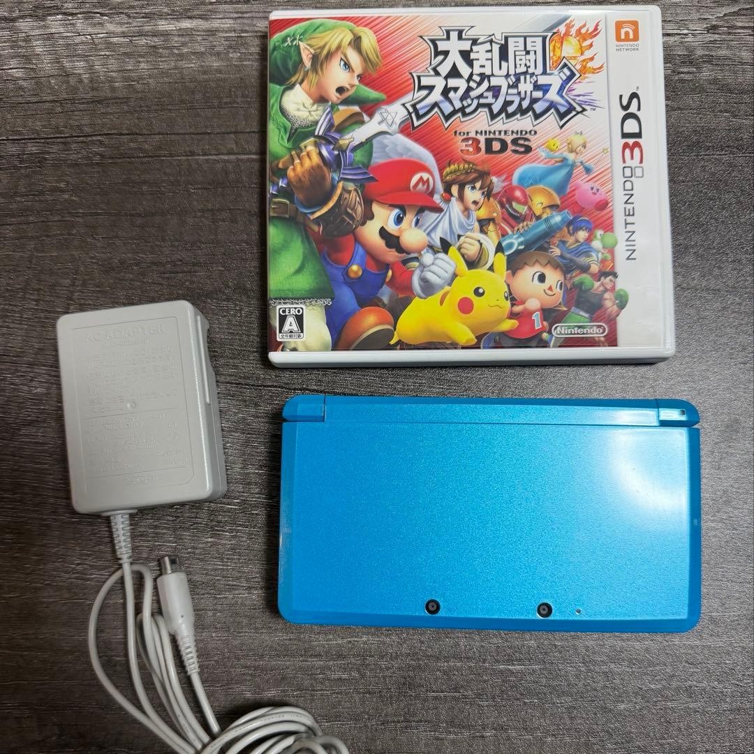 Nintendo 3DS Light Blue Charger with Smash Bros