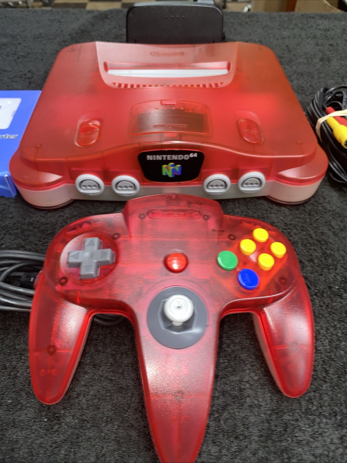 Nintendo 64 Console Watermelon Red and Clear N64 REGION FREE US SELLER FAST 📬💨
