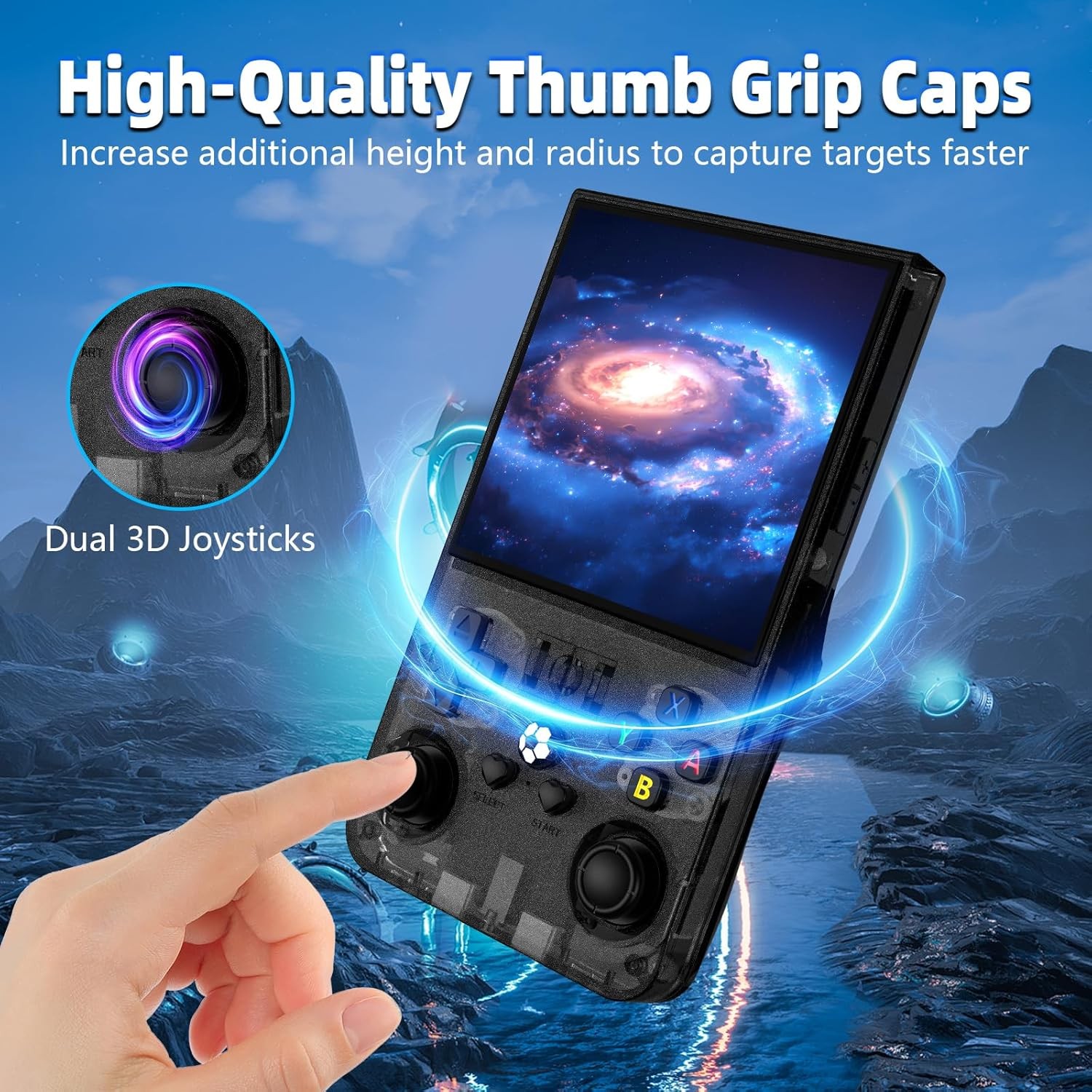 R36MAX Black Handheld 4000mAh 64GB Retro