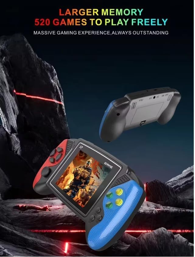 S7 Handheld Game Console 620 Built-in Games 2 Player AV Out Rechargeable Retro