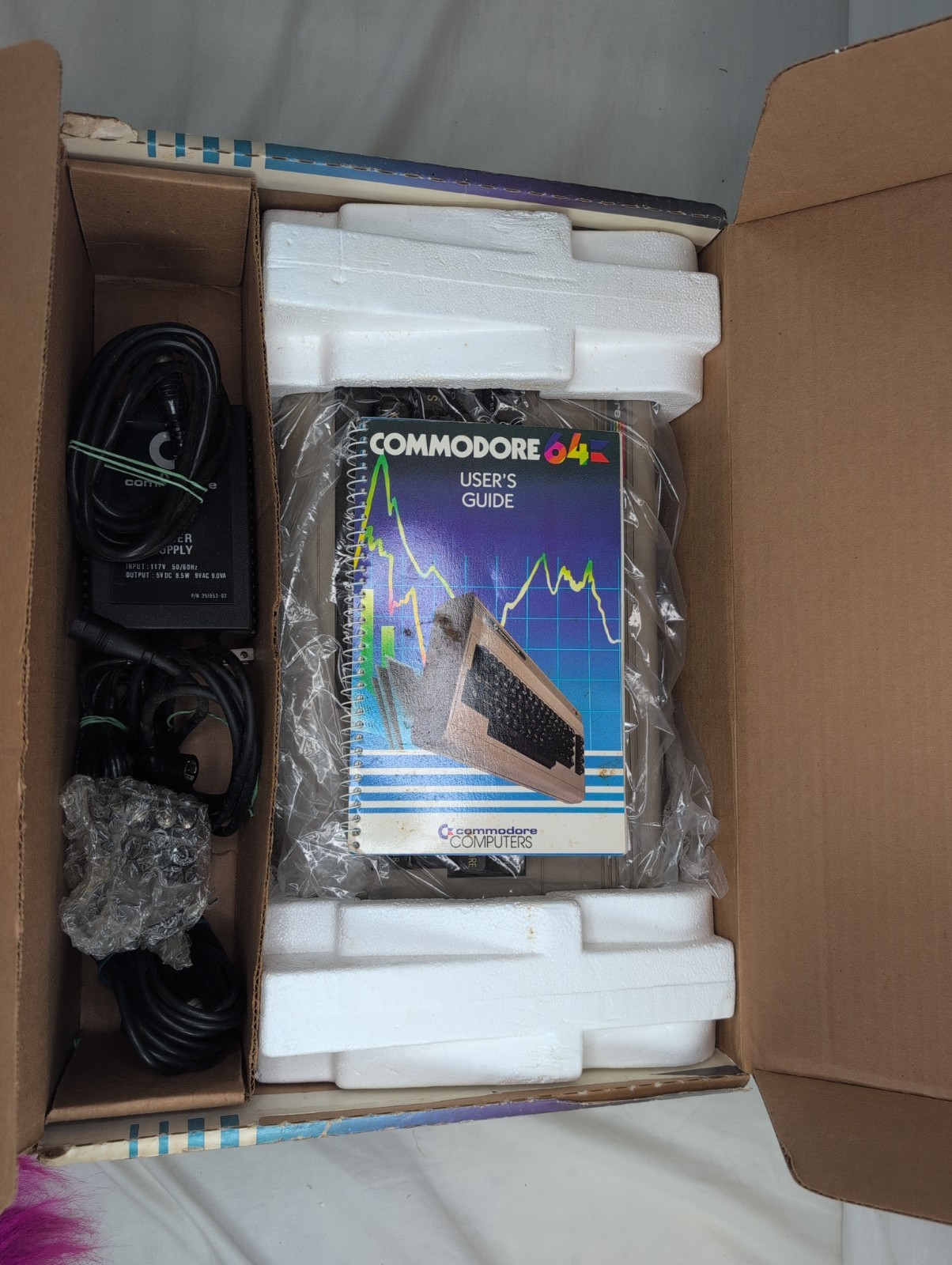 Commodore 64 Vintage Computer Untested With Box Matching Number Manual & Cords