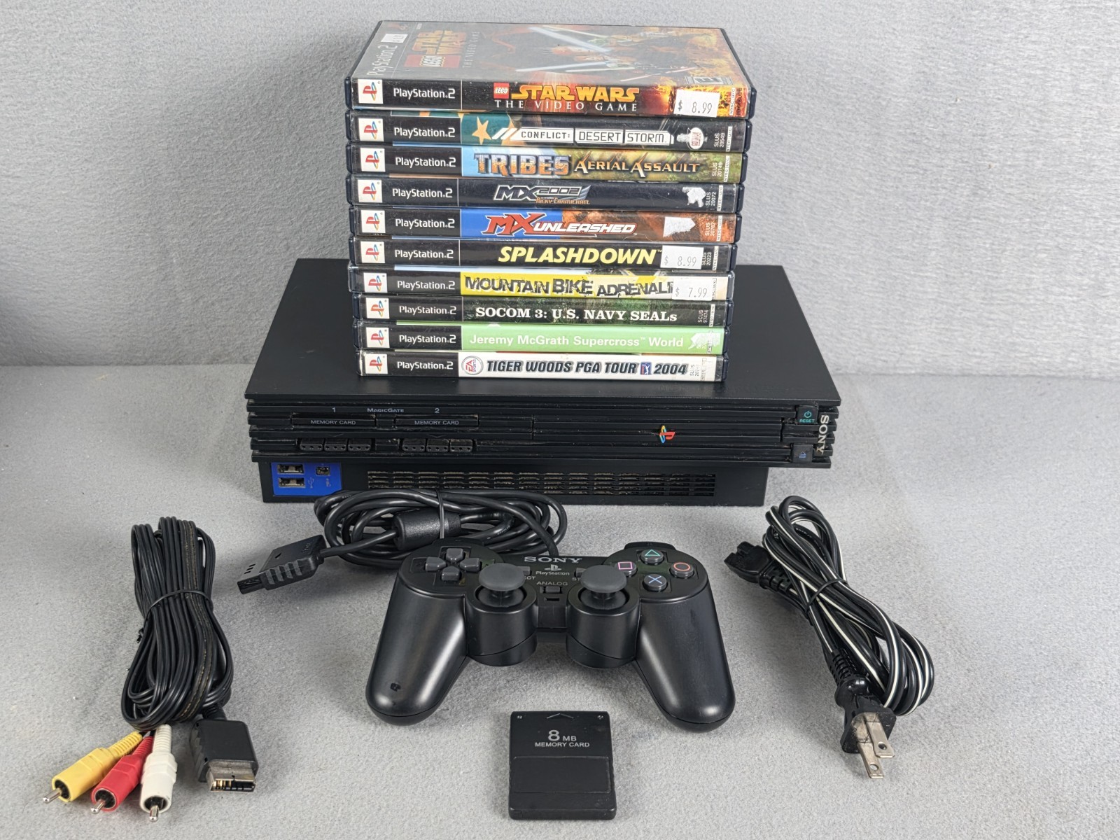 Sony PlayStation 2 PS2 Console Bundle SCPH-39001 10 Games OEM Controller Tested
