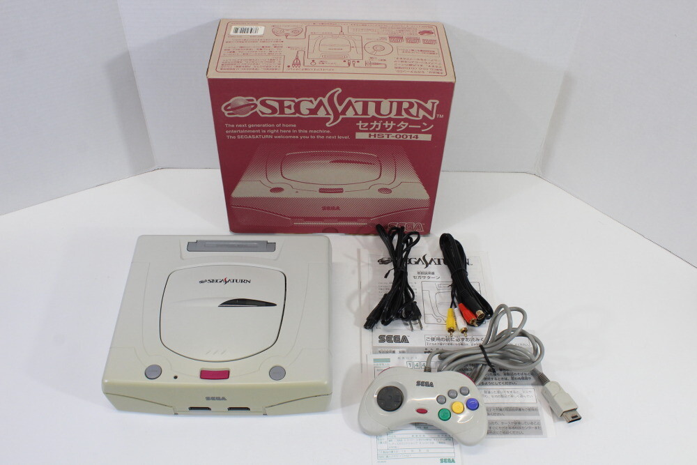 SEGA Saturn White Console Controller AC AV Boxed HST-3220 SS Matching Serial # 2