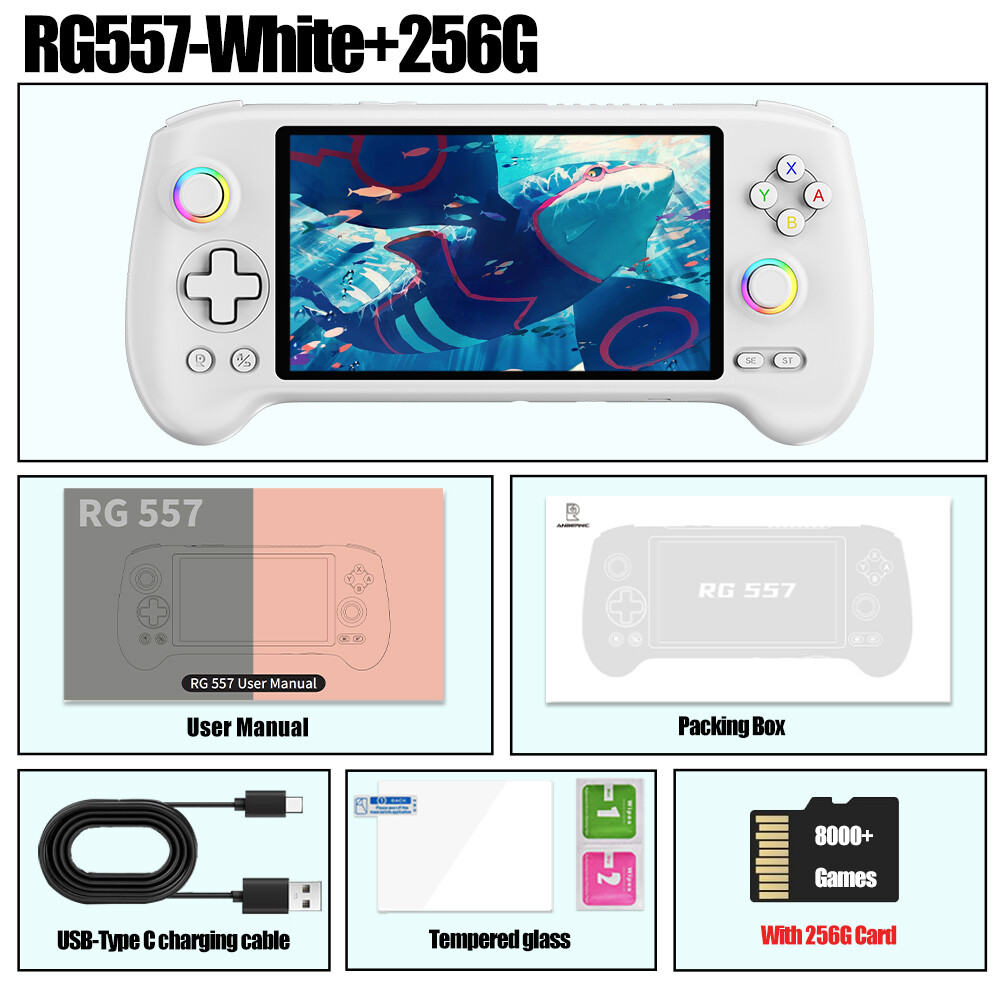 RG557 Handheld Game Console Android 14 5.48′ AMOLED Screen