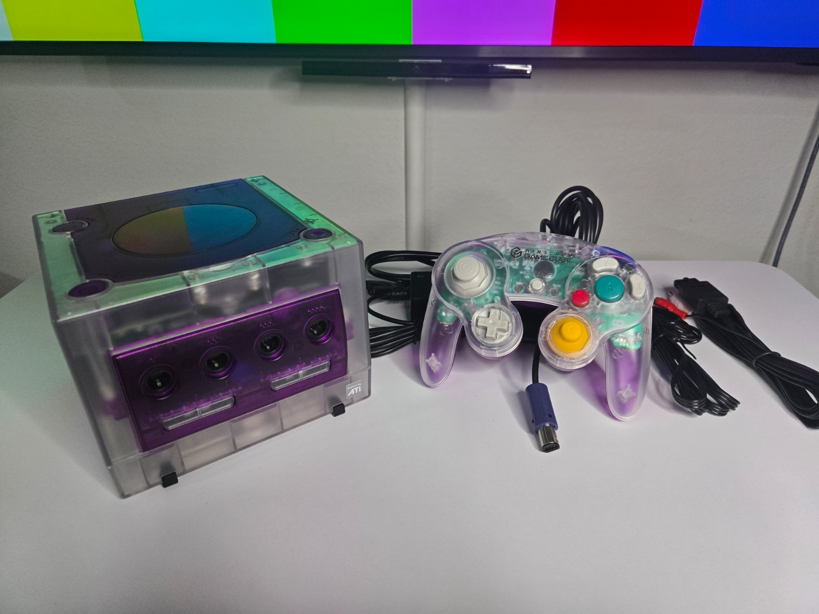 Nintendo GameCube Console NGC Console + Controller + Wires Bundle