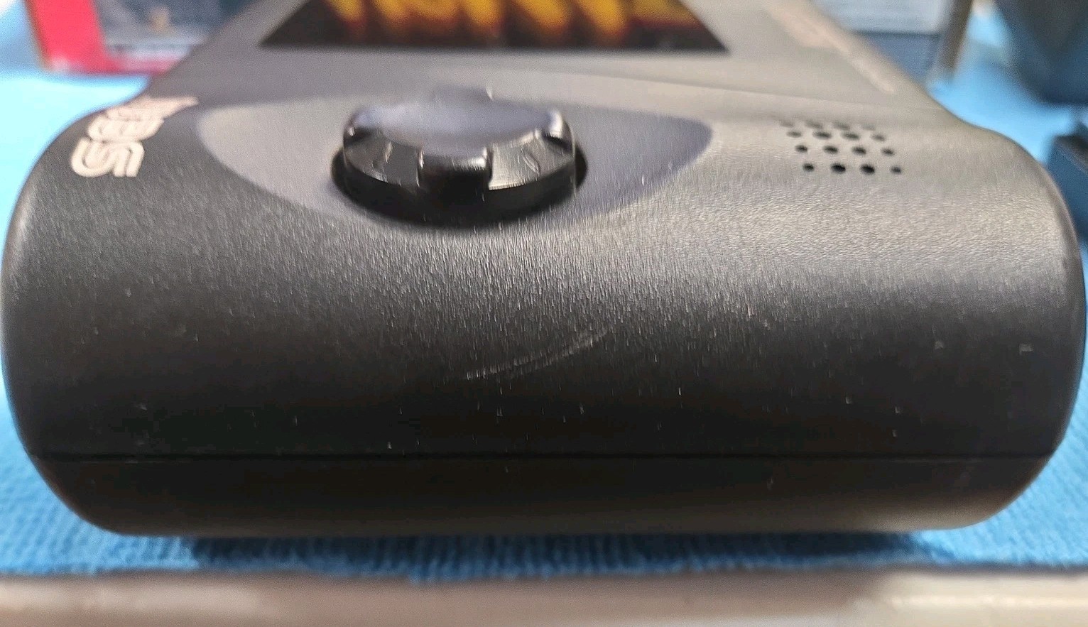 Sega Nomad Console. With Box (no inserts). A/C adaptor. Battery holder missing..