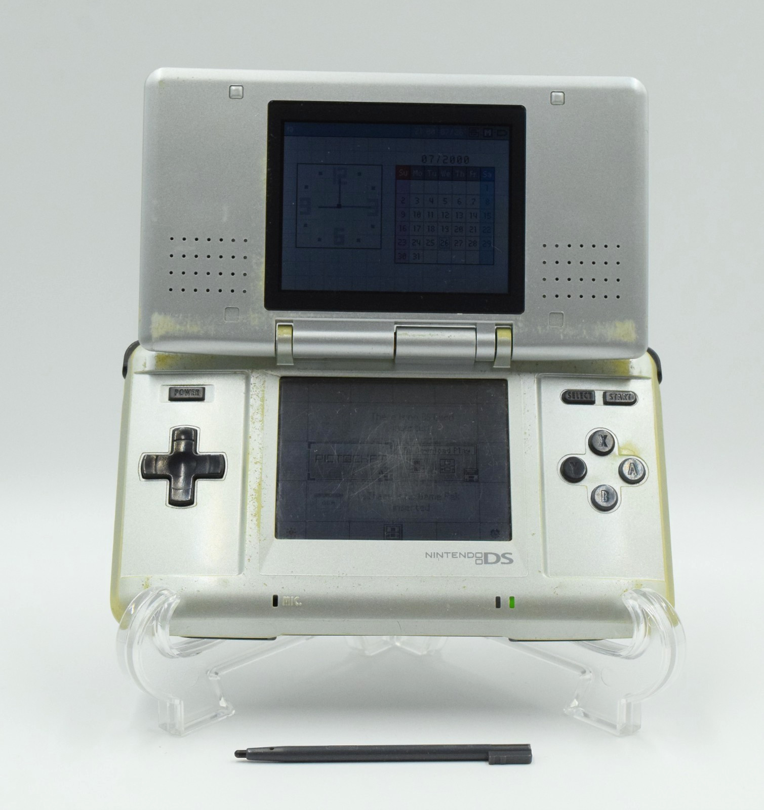 Nintendo Original DS Console Platinum Silver Tested Working Japan OEM