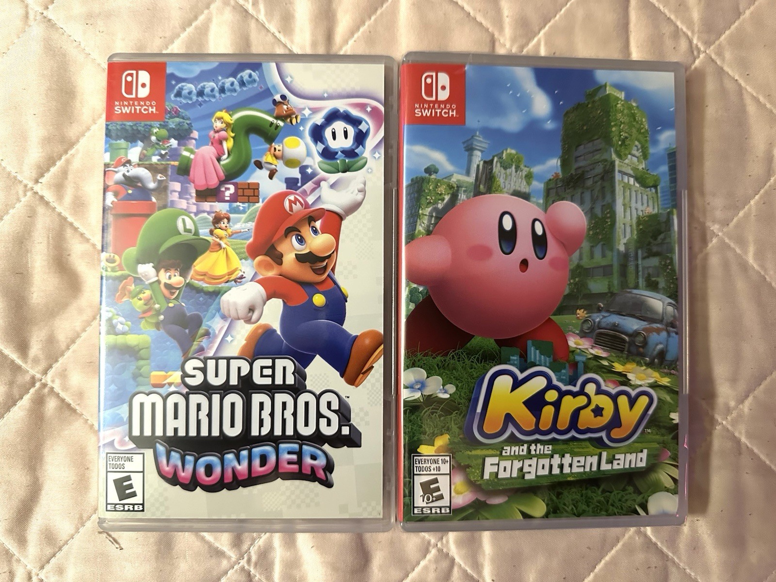 Nintendo Switch Console with Kirby and Mario Wonder Games & Accessories