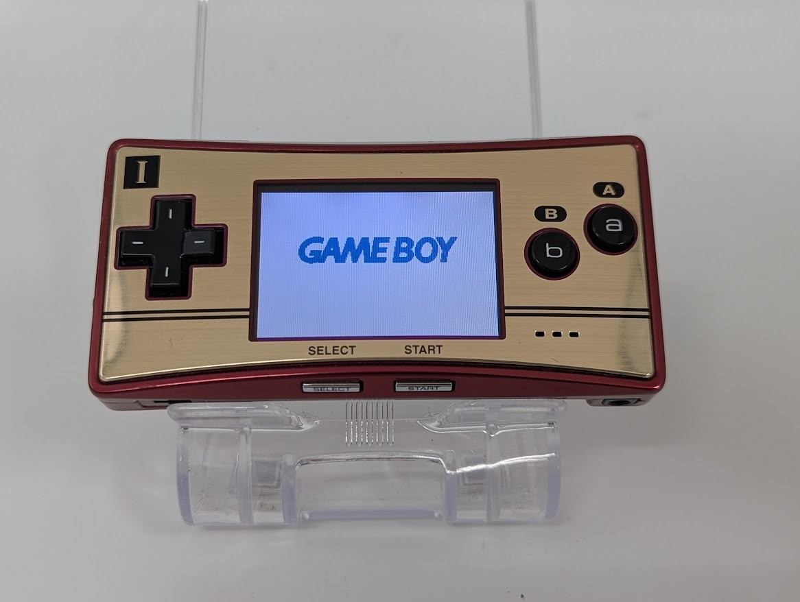 B7184 Nintendo Gameboy micro console Famicom color w/box manual pouch fx