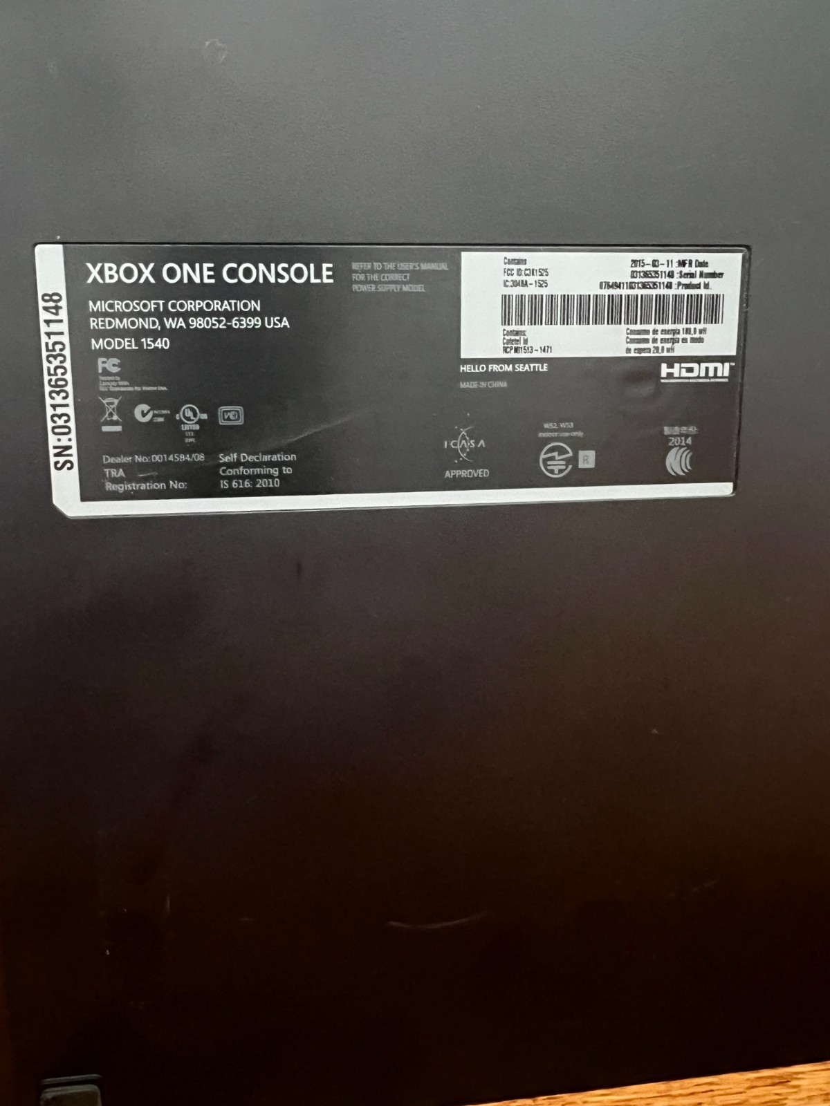 Microsoft Xbox One 1540 Edition 500GB Console – Black