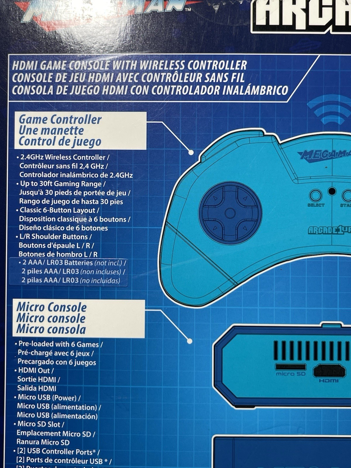 Arcade 1up Mega Man Collection Includes 6 Games HDMI Console Wireless Controller