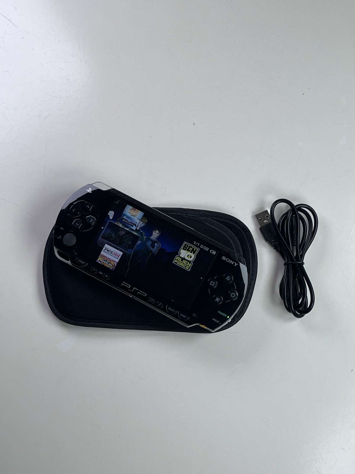 Sony PSP 1000 midnight black 32GB Console w/ Case USB Cable UMD