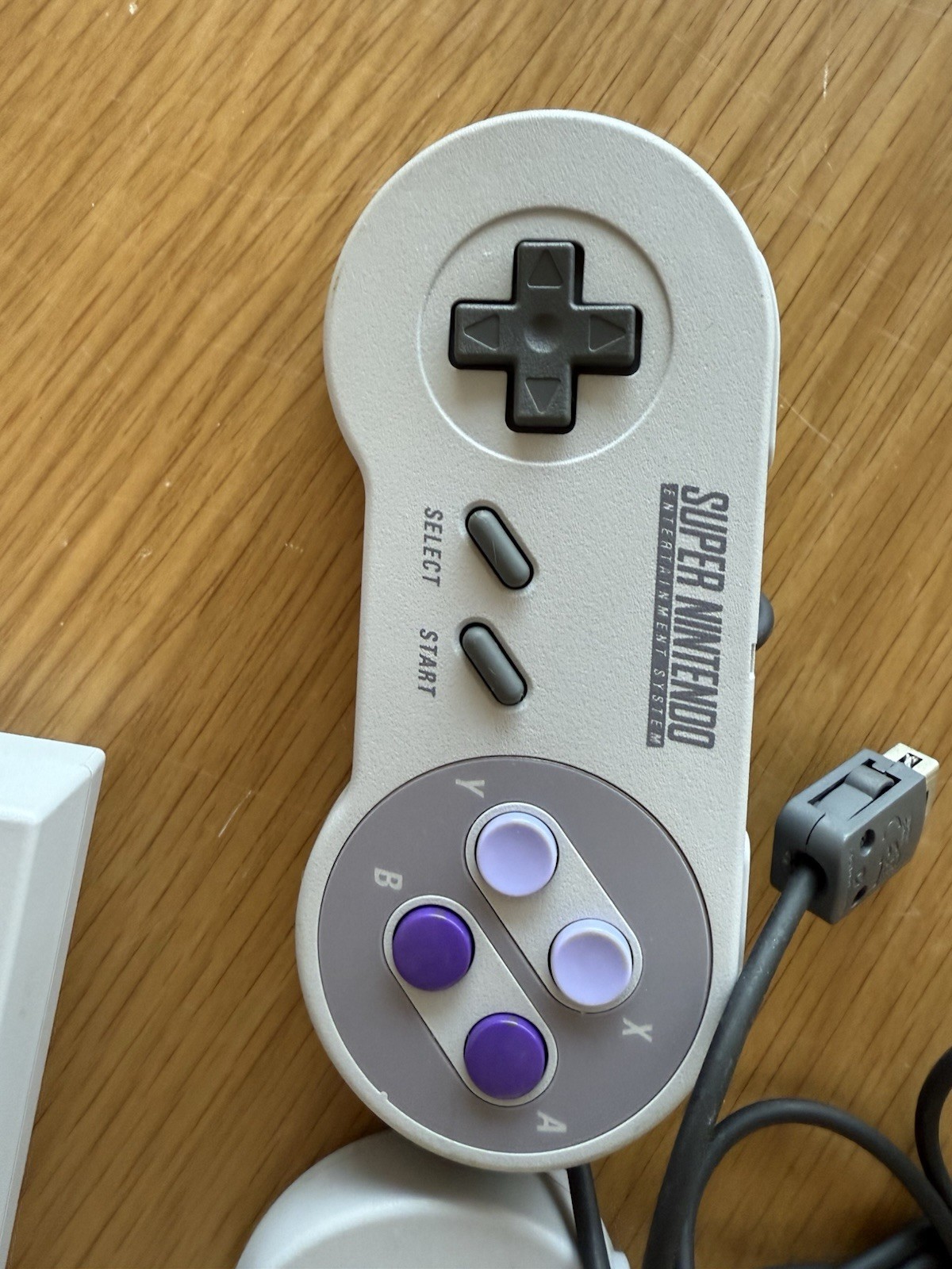 Nintendo Super Nintendo SNES Console Gray Purple Wired with 2 Controllers
