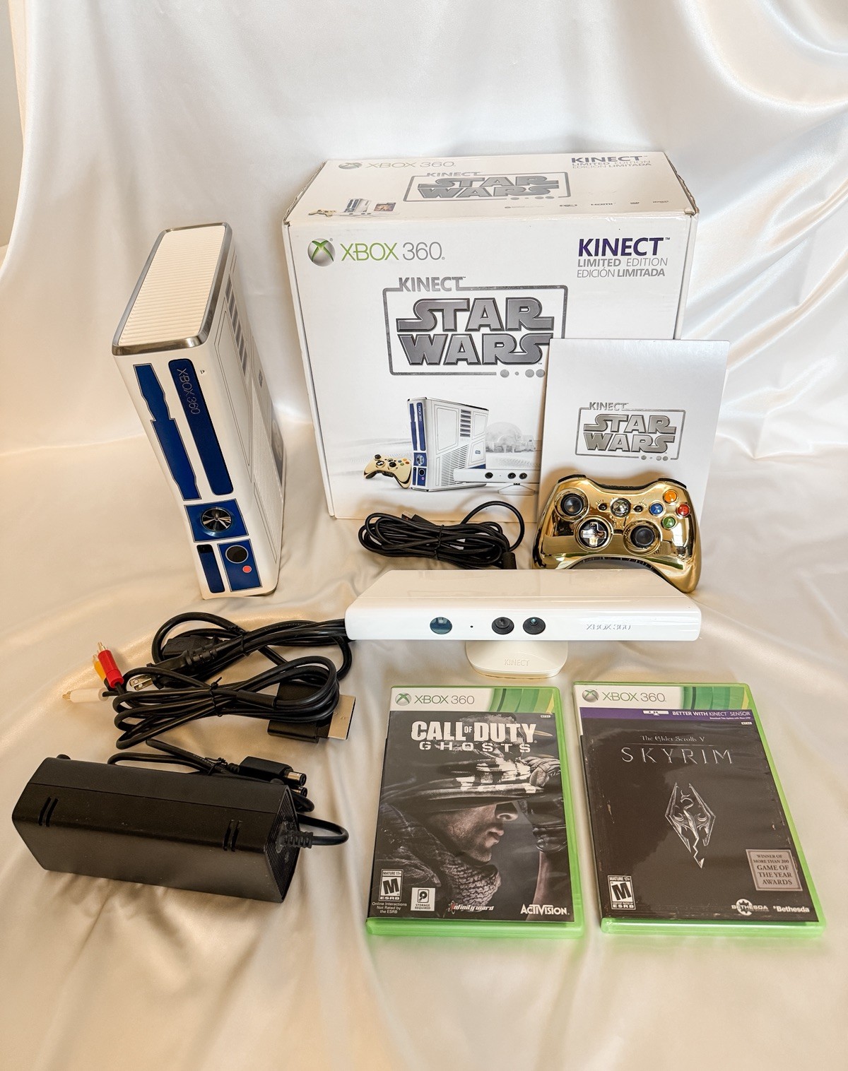 TESTED Microsoft Xbox 360 320GB Kinect Star Wars Limited Edition Console+2 Games