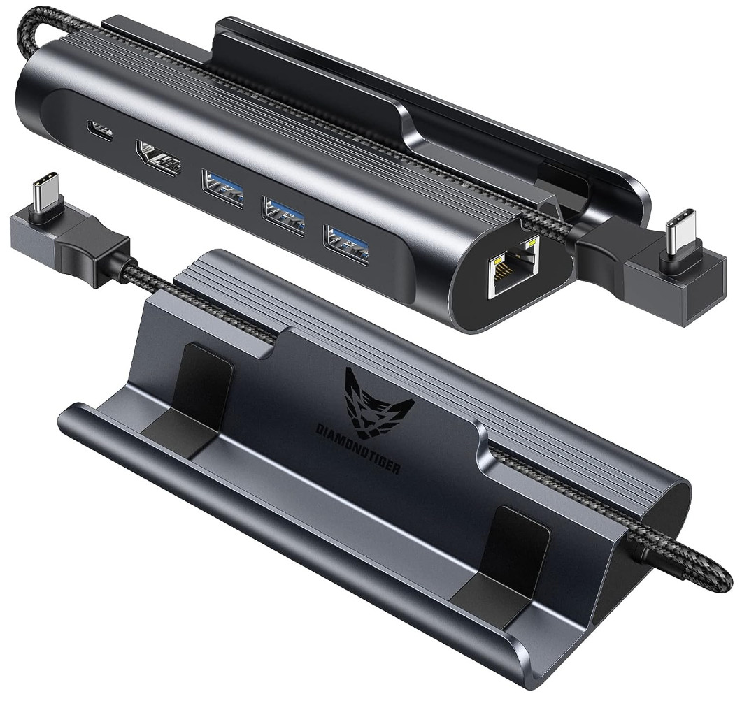 Steam Deck Dock 6-in-1 Steam Deck Docking Station Charger Dock HDMI 1000Mbps