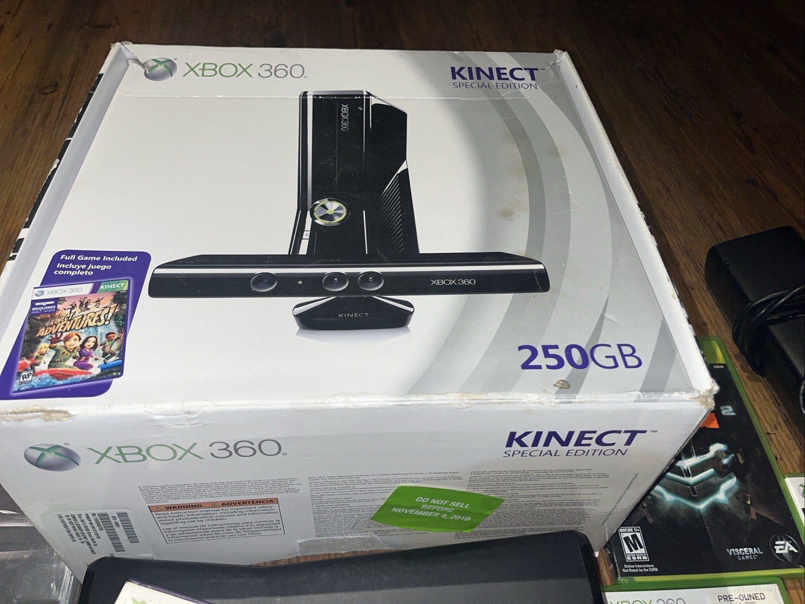 Microsoft Xbox 360 S 250gb Slim & Games – Console Box Cords Kinect Lot Bundle