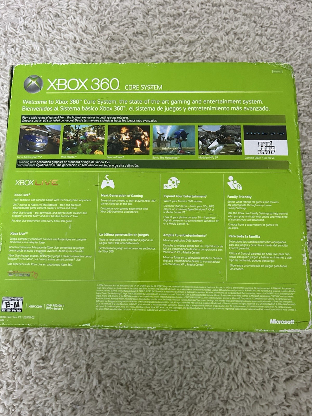 Xbox 360 Core System Launch Box ONLY With Sealed Manuals RARE