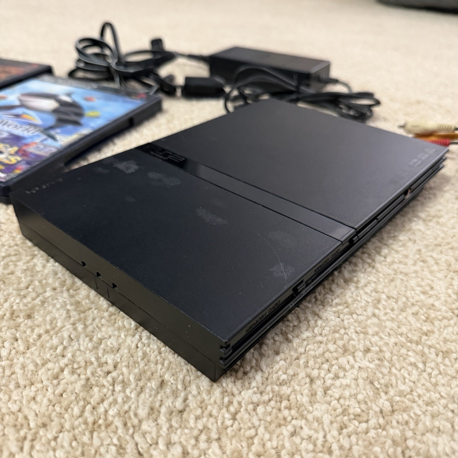 Sony PlayStation 2 Slim w/ Controllers, Games, and Cables [TESTED/WORKS]