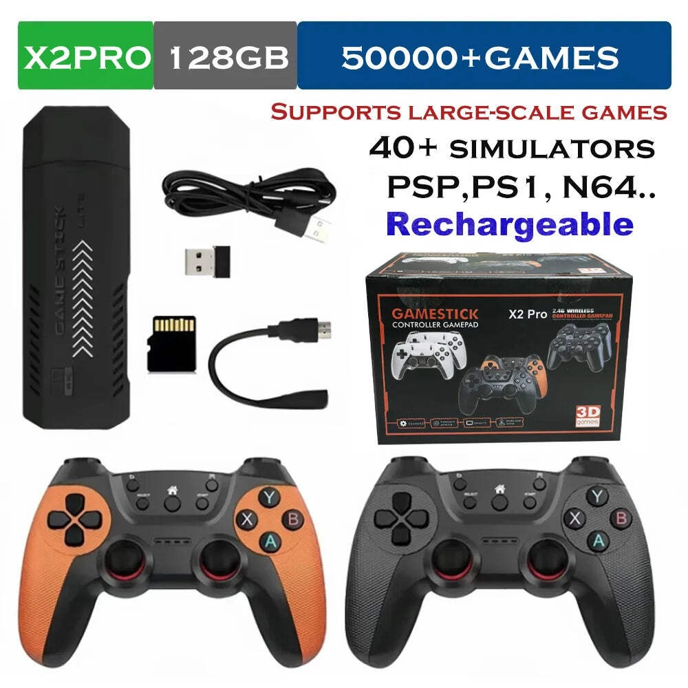The X2 Pro video game console comes with 50,000 retro games and over 40 emulator