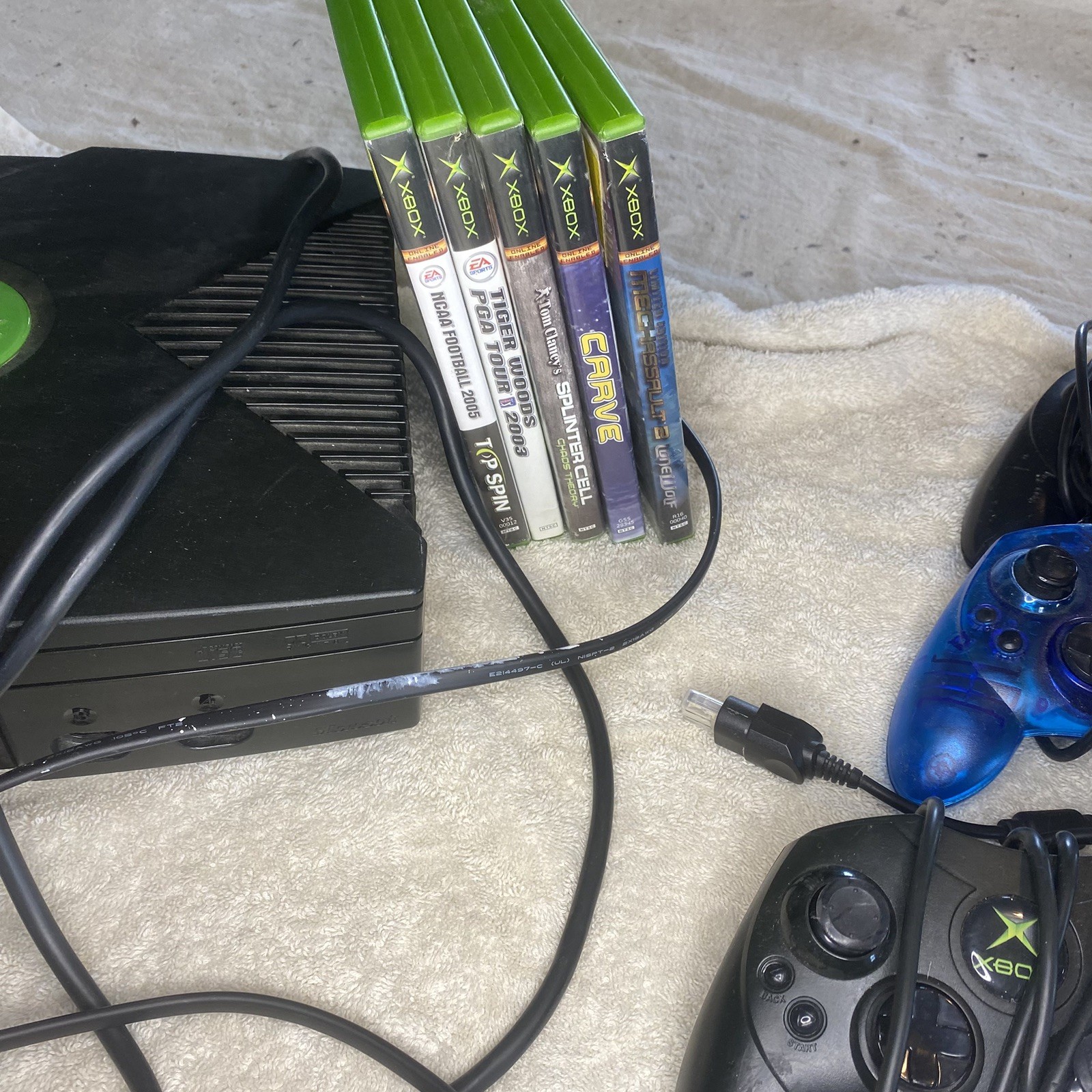 OG XBox with 7 Remotes and 5 games