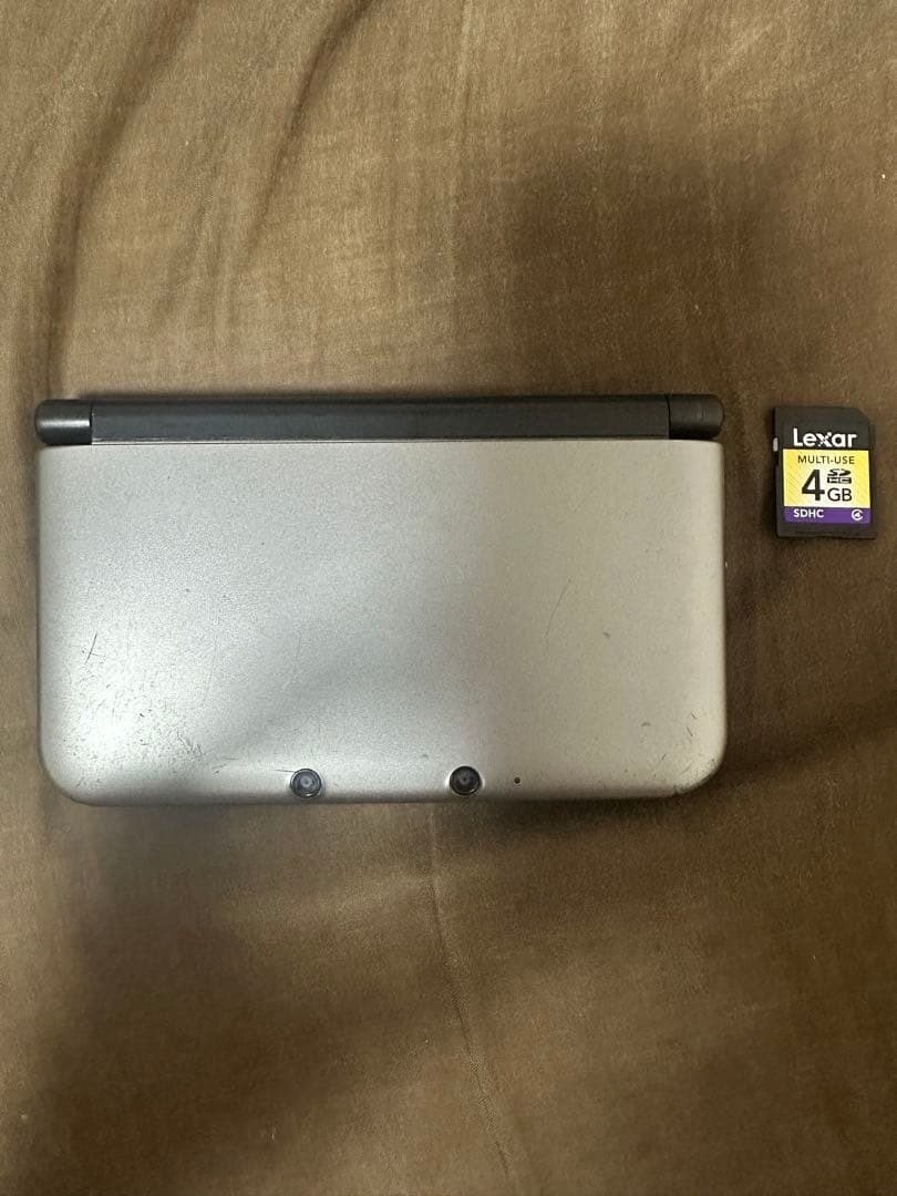 NINTENDO 3DS LL XL Silver Black Console with Lexar 4GB SDHC 3 Games Tested Used