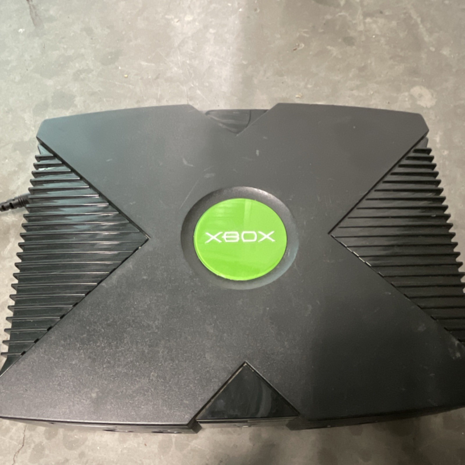 Mystery Xbox Original Black/Green Console Bundle w/ 2 Controllers, Cables, RF