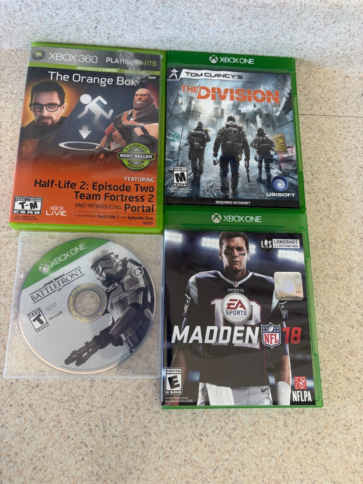 Microsoft Xbox One 500 GB Black Console 1540 w/ Controller & 4 Games